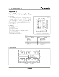 datasheet for AN7168 by Panasonic - Semiconductor Company of Matsushita Electronics Corporation