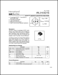 datasheet for IRL3103D1S by International Rectifier