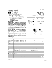 datasheet for IRL3103S by International Rectifier