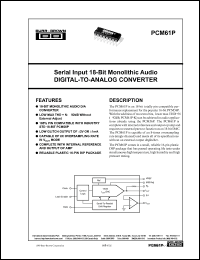 datasheet for PCM61P-P by Burr-Brown Corporation