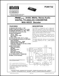 datasheet for PCM1732U by Burr-Brown Corporation