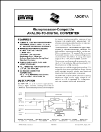 datasheet for ADC574AKP by Burr-Brown Corporation
