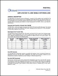 datasheet for W83759A by Winbond Electronics