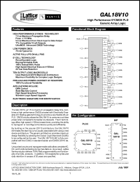 datasheet for GAL18V10-20LP by Lattice Semiconductor Corporation