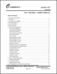 datasheet for 54S416T-5 by 