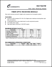 datasheet for RX179ATW by 