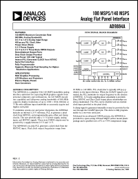 datasheet for AD9884AKS-100 by Analog Devices