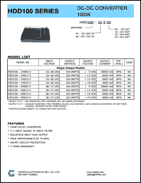 datasheet for HDD100-48S12-T by 