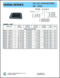 datasheet for HDD60-12D15-T by 