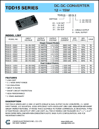 datasheet for TDD15-12S3 by 