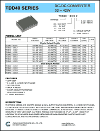 datasheet for TDD40-12D2 by 