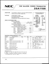 datasheet for 2SA1156 by NEC Electronics Inc.