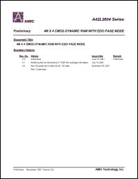 datasheet for A42L2604V-50U by 