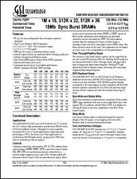 datasheet for GS8160E18T-250 by 