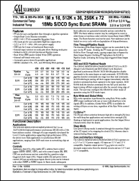 datasheet for GS816218D-200I by 