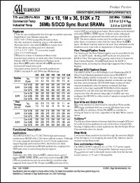 datasheet for GS832236C-133I by 