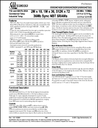 datasheet for GS8324Z18B-250I by 