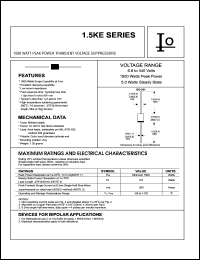 datasheet for 1.5KE43C by 