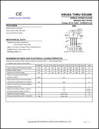 datasheet for KBU6M by 