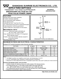 datasheet for 5KP43C by 