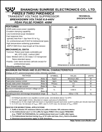 datasheet for P4KE7.5A by 