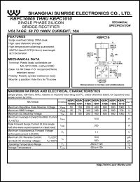 datasheet for KBPC1001 by 