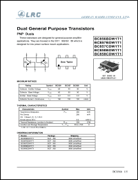 datasheet for BC857BDW1T1 by 