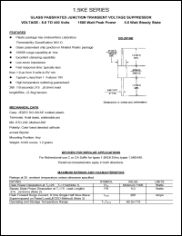 datasheet for 1.5KE6.8C by 