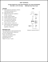 datasheet for 5KP13C by 