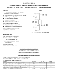 datasheet for P4KE400CA by 