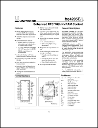 datasheet for BQ4285LP by Texas Instruments