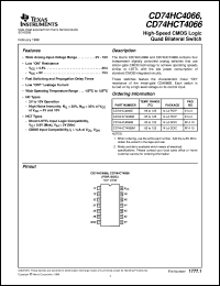 datasheet for CD54HC4066F3A by Texas Instruments