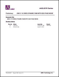 datasheet for A42L8316V-40U by 