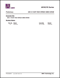 datasheet for A616316V-15 by 