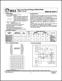 datasheet for BS616LV2011AC by 