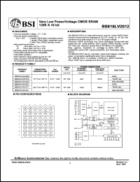 datasheet for BS616LV2012TC by 