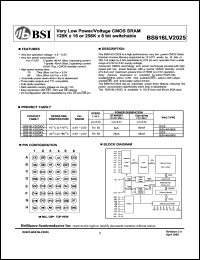 datasheet for BS616LV2025AI by 