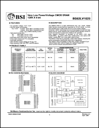 datasheet for BS62LV1025DI by 