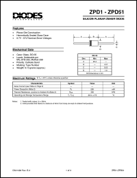 datasheet for ZPD9.1 by 