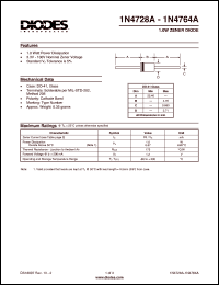 datasheet for 1N4764A by 