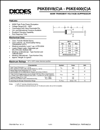 datasheet for P6KE20A by 