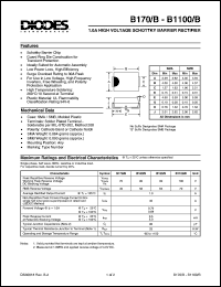 datasheet for B170/B by 