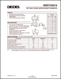 datasheet for MMST2907A-7 by 