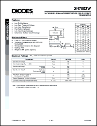 datasheet for 2N7002W by 