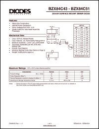 datasheet for BZX84C43 by 