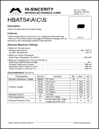 datasheet for HBAT54S by 