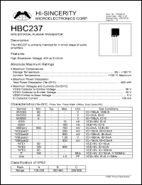 datasheet for HBC237 by 