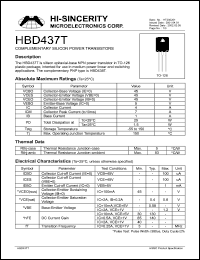 datasheet for HBD437T by 