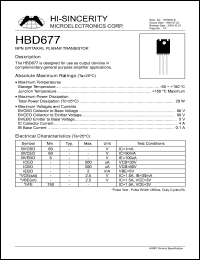 datasheet for HBD677 by 