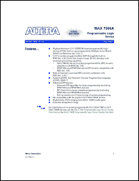 datasheet for EPM7064AETC100-10 by 